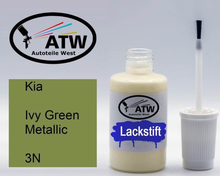 Kia, Ivy Green Metallic, 3N: 20ml Lackstift, von ATW Autoteile West.